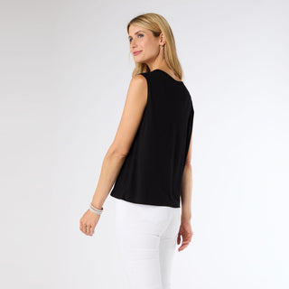 Loria V-Neck Tank with Rivets - Black