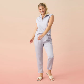 Hilarie Super Soft Pant with Cuff - Dusty Blue
