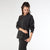 Weekend Brushed Side Zip Raglan Sleeve - Midnight Black