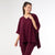 Smooth V-Neck Poncho - Merlot