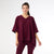 Smooth V-Neck Poncho - Merlot
