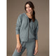 Weekend Brushed Long Sleeve Full Zip Hoodie - Hazy Blue