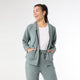 Weekend Brushed Long Sleeve Full Zip Hoodie - Hazy Blue