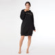 Snug Haven Cat Hoodie Dress - Black