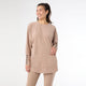 Weekend Brushed Sweater with Button Back - Sand