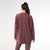 Weekend Brushed Sweater with Button Back - Wine