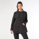 Weekend Brushed Sweater with Button Back - Midnight Black