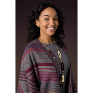 Novara Striped Wrap - Brown