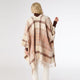 Varese Plaid Wrap - Natural/Dusty Salmon