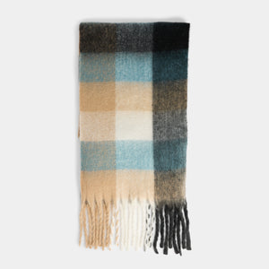 Kaeli Oblong Scarf - Blue/Tan