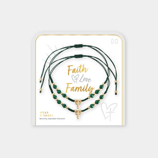 Wear + Share Faith, Love, Family Bracelet - Evergreen