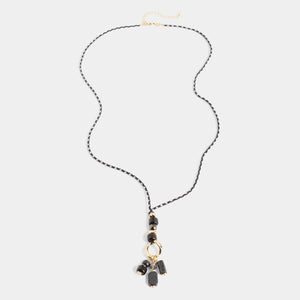 Simone Long Necklace - Black