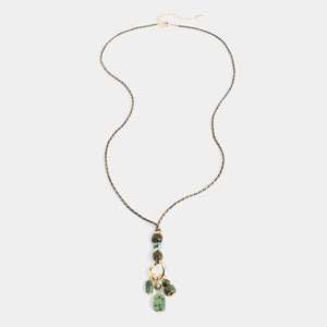 Simone Long Necklace - Olive
