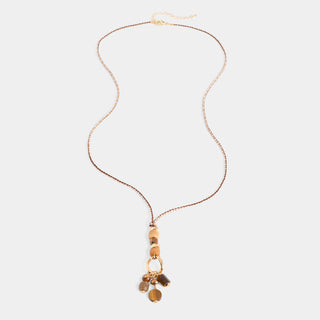 Simone Long Necklace - Brown
