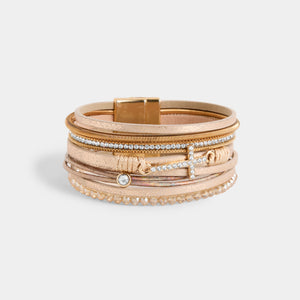 Sparkle Cross Magnetic Bracelet - Bronze
