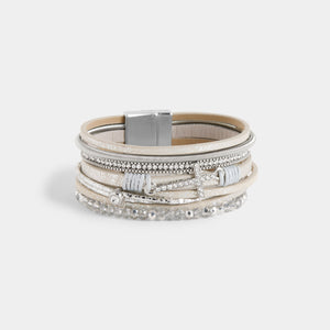 Sparkle Cross Magnetic Bracelet - Light Grey