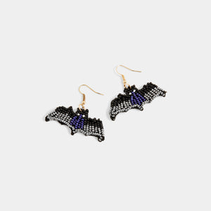 Beaded Bat Earring - Black