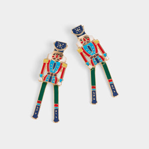 Dangle Legs Nutcracker Earrings - Primary Colors