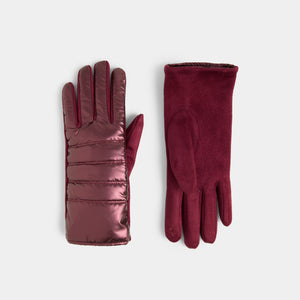Puffer Touchscreen Gloves - Deep Red
