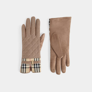 Plaid Puffer Touchscreen Gloves