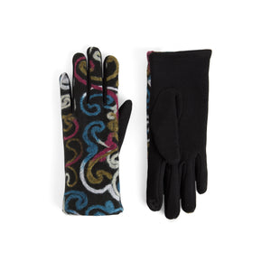 Felted Swirls Touchscreen Gloves - Blue
