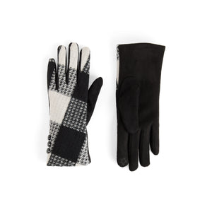 Large Checkered Touchscreen Gloves - Black/White
