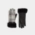 Belted Fur Cuff Plaid Touchscreen Gloves