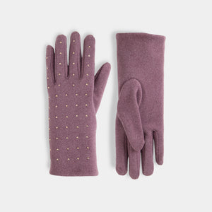 Studded Touchscreen Gloves - Plum