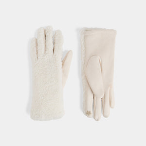 Sherpa Touchscreen Gloves - Cream