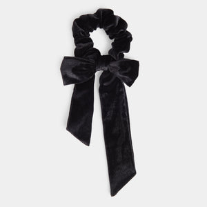Velvet Bow Scrunchie - Black