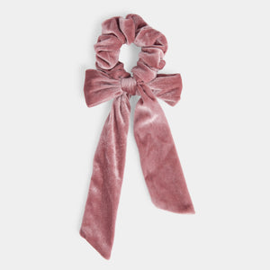 Velvet Bow Scrunchie - Mauve