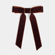 Velvet Bow Hair Clip - Chocolate