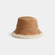 Sherpa Trim Bucket Hat - Cognac