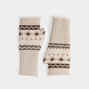 Neva Knit Fingerless Gloves - Tan