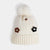 Flower Embellished Knit Hat - Winter White