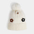 Flower Embellished Knit Hat