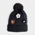 Flower Embellished Knit Hat