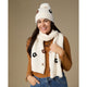 Flower Embellished Scarf - Winter White