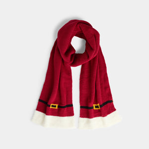 Santa Belt Knit Scarf - Red