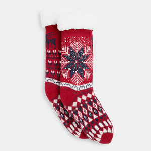 Winter Wonderland Slipper Socks - Red