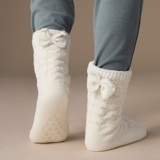 Bow Back Slipper Socks - Black