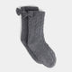 Bow Back Slipper Socks - Grey
