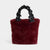 Larsa Faux Fur Wristlet - Merlot