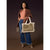 Laila Faux Suede Tote - Olive/Cream
