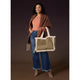 Laila Faux Suede Tote - Olive/Cream