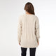 Heavenly-Luxe V Neck Cable Sweater with Rib Bottom - Oatmeal