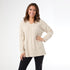 Heavenly-Luxe V Neck Cable Sweater with Rib Bottom