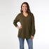 Heavenly-Luxe V Neck Cable Sweater with Rib Bottom