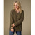 Heavenly-Luxe V Neck Cable Sweater with Rib Bottom - Redwood