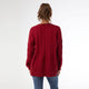 Heavenly-Luxe V Neck Cable Sweater with Rib Bottom - Redwood